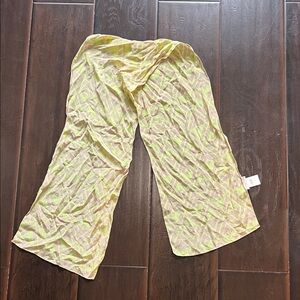 Rebecca Taylor Green and Tan Silk Scarf